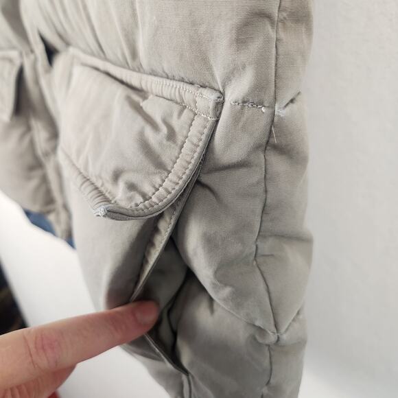 Swan Brand Puffer Vest Mens M Tan Zip Snap Big Collar Grey Duck Down VTG 70’s - Picture 7 of 16